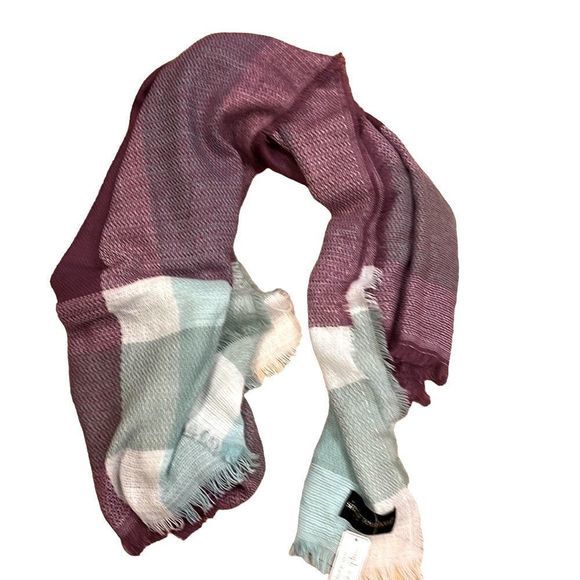 NWT Simply Southern Soft Lily Plum, White, Mint Tartan Knit Throw Blanket - Picture 7 of 8